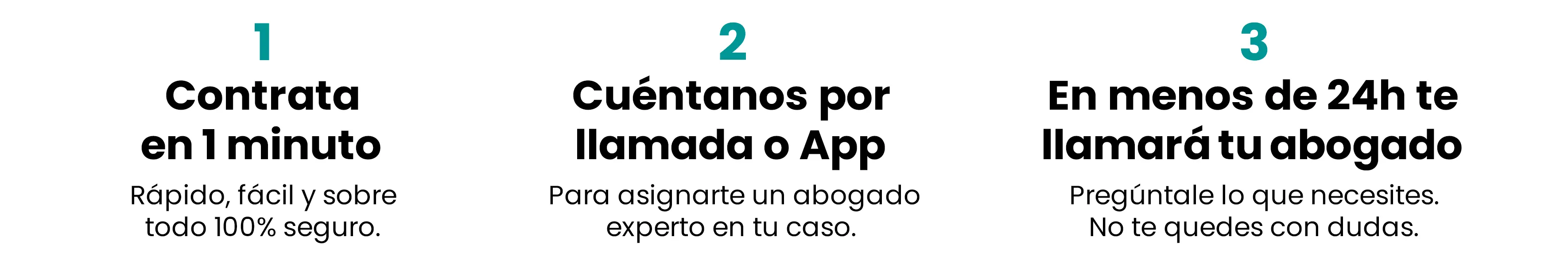 Contrata en 1 minuto, Cuéntanos tu caso y en menos de 24 horas te llamarán.